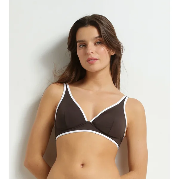 Haut de maillot de bain triangle sans armatures Marron Dim Timeless