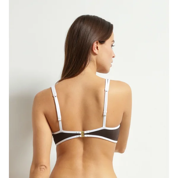 Haut de maillot de bain triangle sans armatures Marron Dim Timeless
