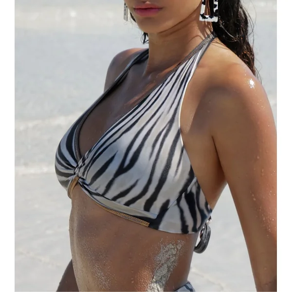 Haut de maillot de bain triangle à nouer La Tigre Blanc