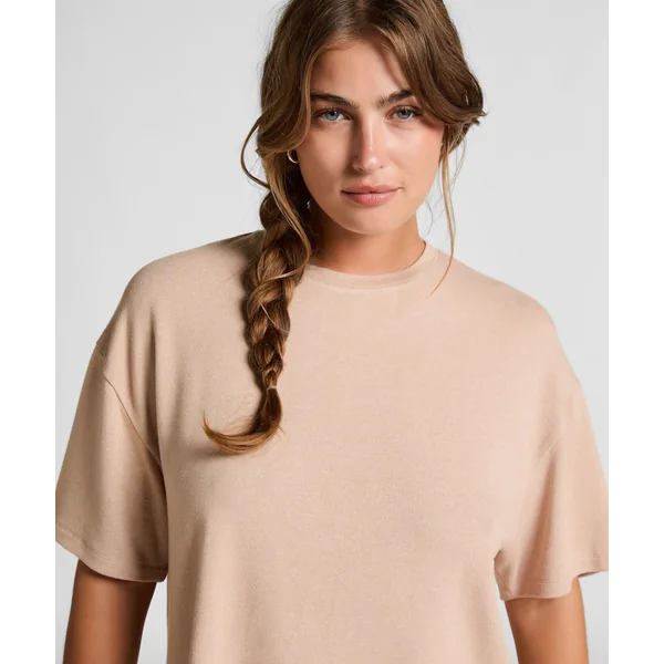 Haut de pyjama en jersey brossé - Beige