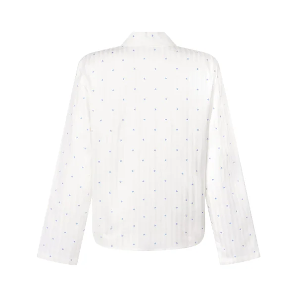 Haut de Pyjama Jacquard Manches Longues - Bleu