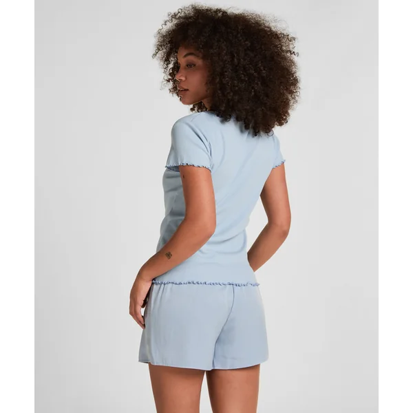 Haut de Pyjama Jersey Côtelé - Bleu