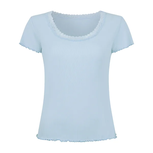 Haut de Pyjama Jersey Côtelé - Bleu