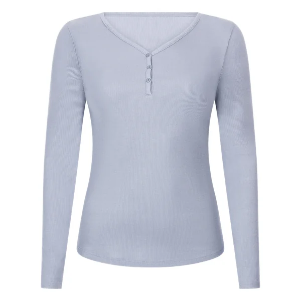 Haut de pyjama à manches longues Henley - Violet
