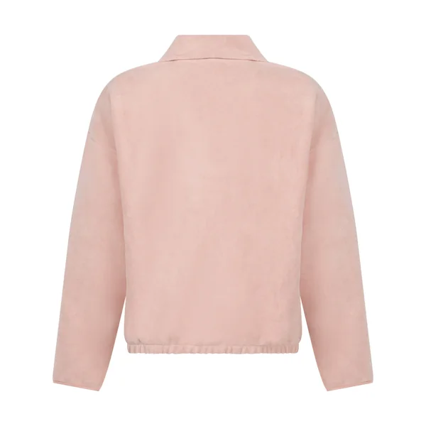 Haut en polaire sportive avec demi-fermeture éclair - Rose