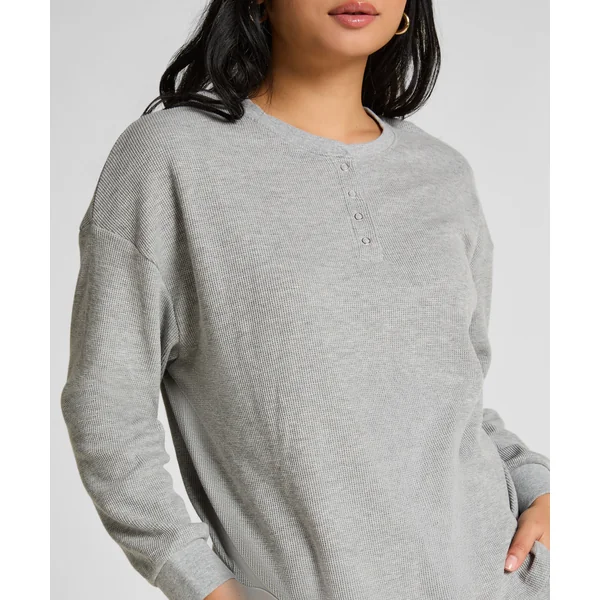 Haut gaufre Henley - Gris