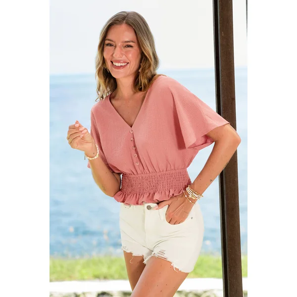 Haut rose ton doux