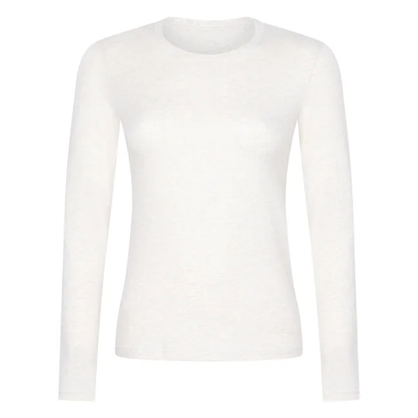Haut à manches longues en coton doux - Beige