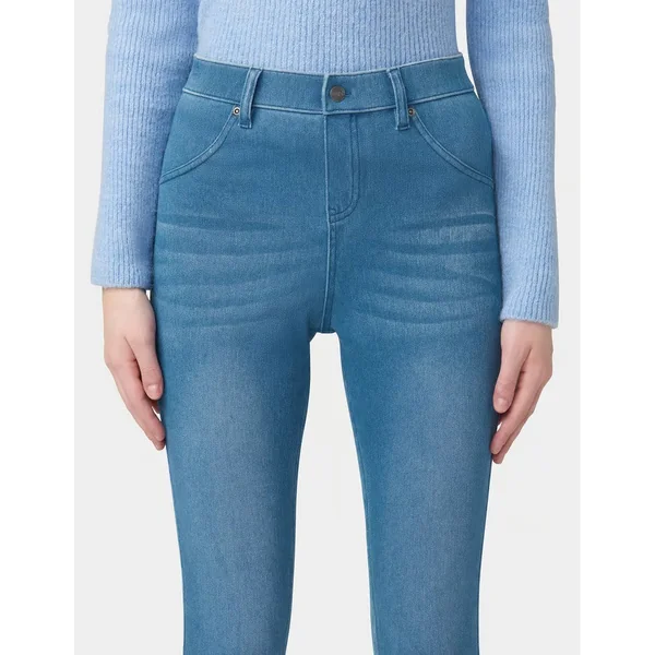 Hue - Capri très doux à taille haute en denim Medium Wash Small
