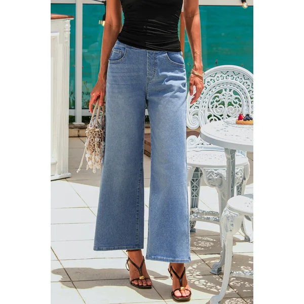 Jean bleu taille élastique