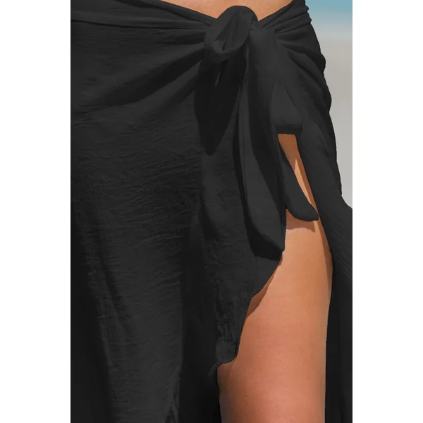 Jupe cover up nœud latéral noire