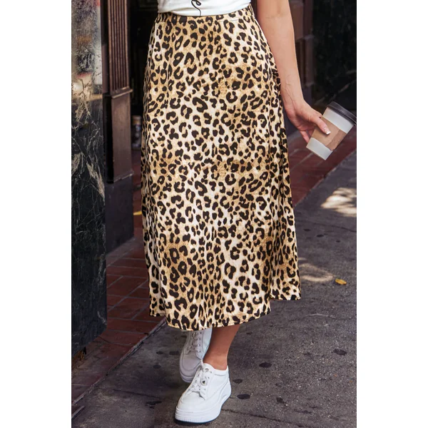 Jupe à imprimé animal taille élastique