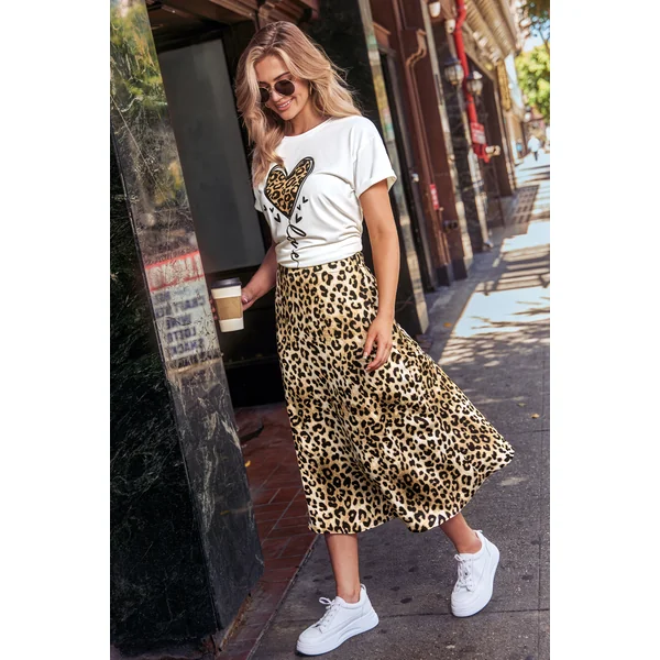 Jupe à imprimé animal taille élastique
