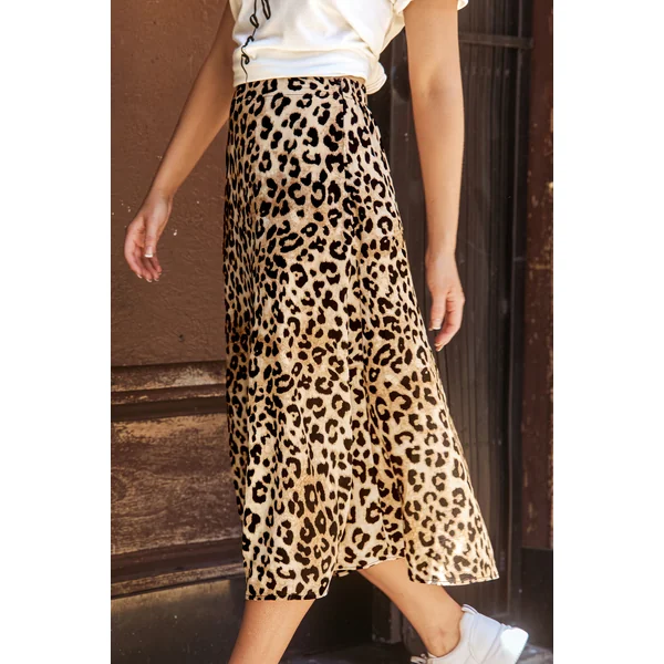 Jupe à imprimé animal taille élastique