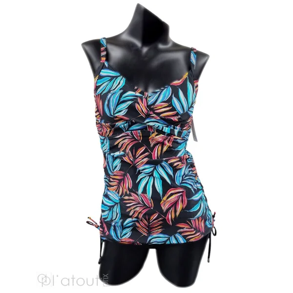 Karmilla - Haut de tankini sans cerceau Fleuri Bleu 8