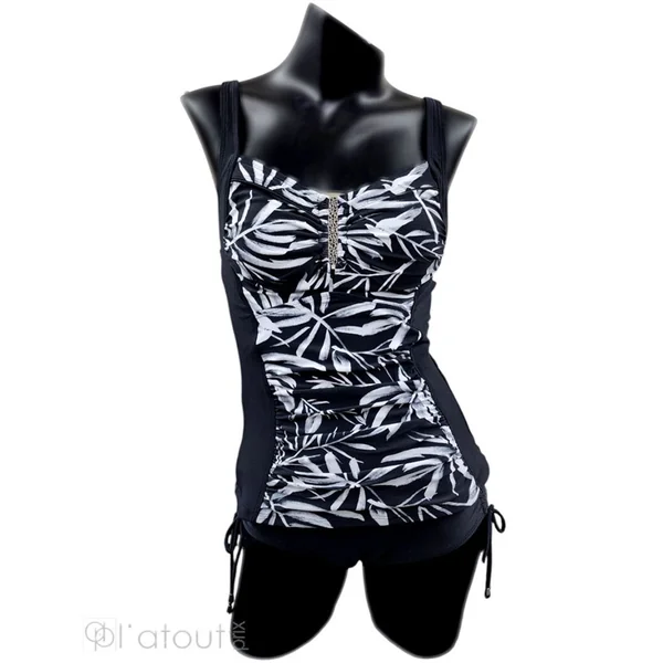 Karmilla - Haut de Tankini sans cerceau Noir et Blanc 10