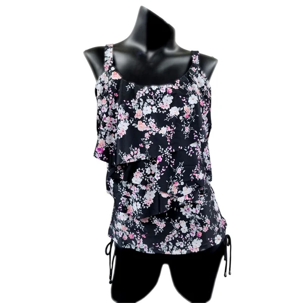 Karmilla - Tankini à étages avec cerceau Fleuri Rose 14