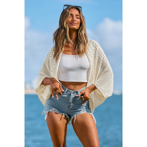 Kimono cover up beige