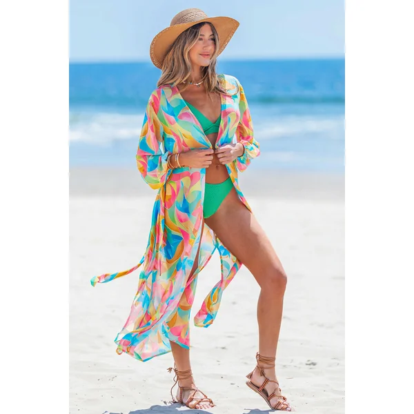Kimono cover up col surplis