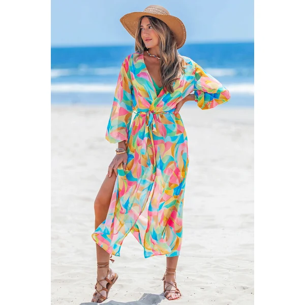 Kimono cover up col surplis