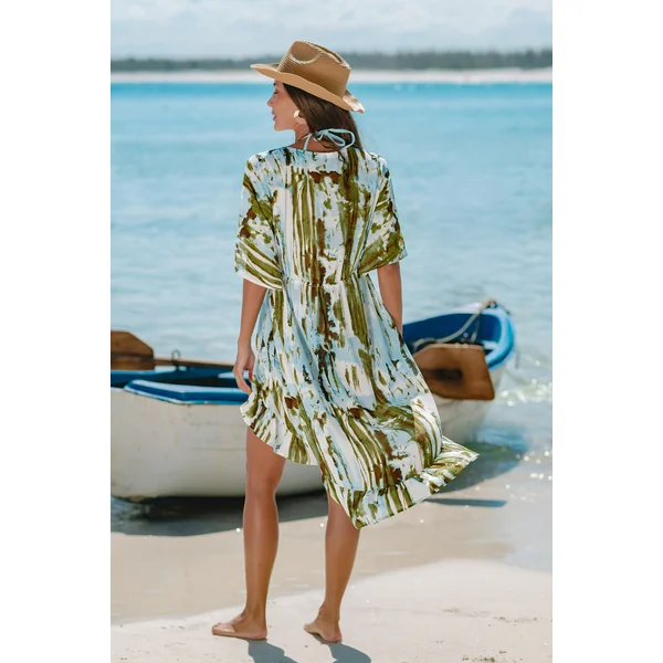 Kimono cover up imprimé abstrait