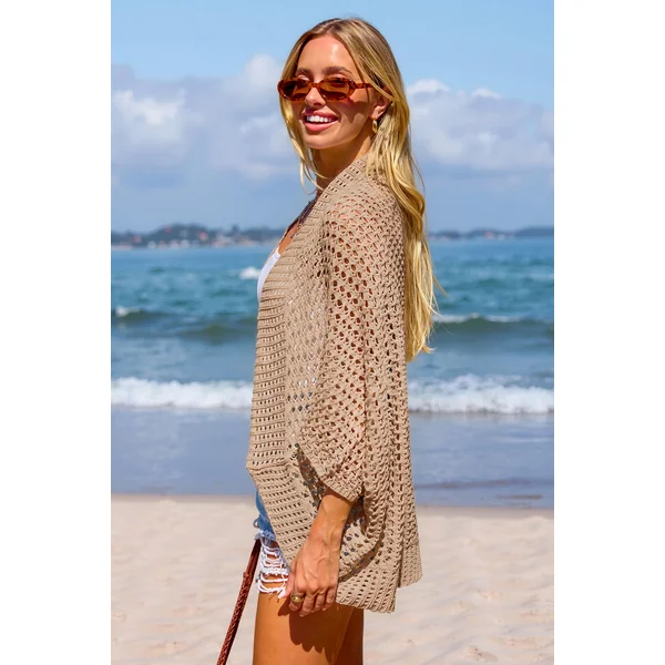 Kimono cover up kaki manches dolman