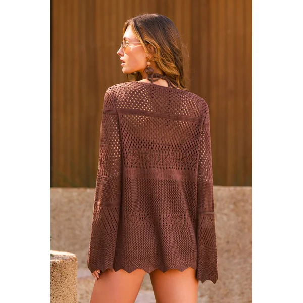 Kimono cover up marron