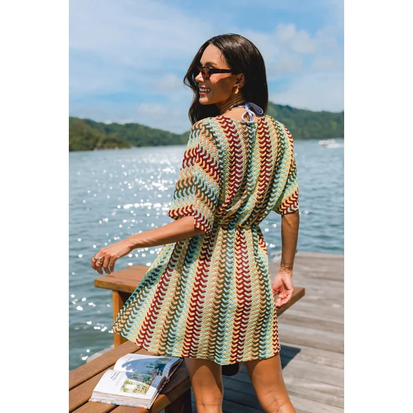 Kimono cover up rayé