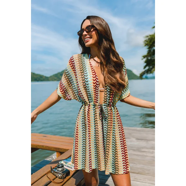 Kimono cover up rayé