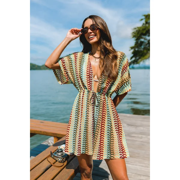 Kimono cover up rayé