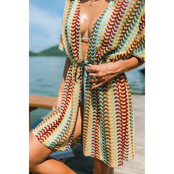 Kimono cover up rayé