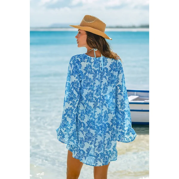 Kimono cover-up orné ourlet à franges