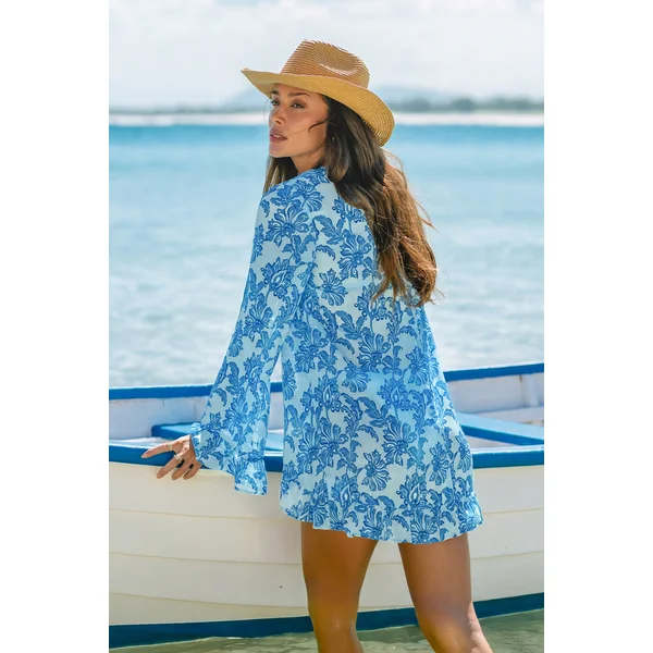 Kimono cover-up orné ourlet à franges