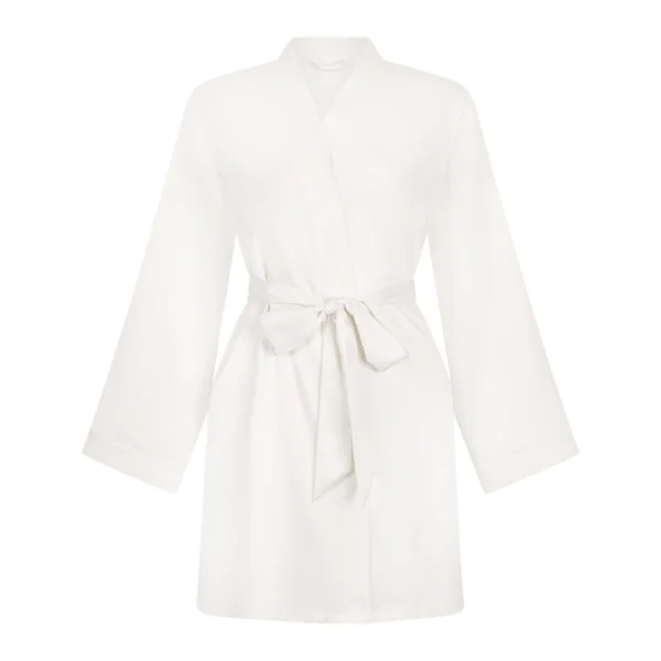 Kimono de Mariée en Satin - Blanc