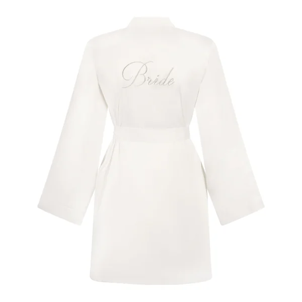 Kimono de Mariée en Satin - Blanc