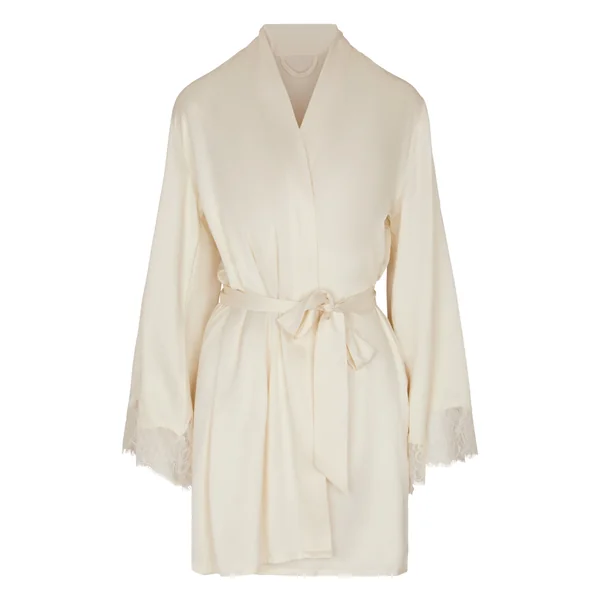 Kimono en satin Valerie - Blanc