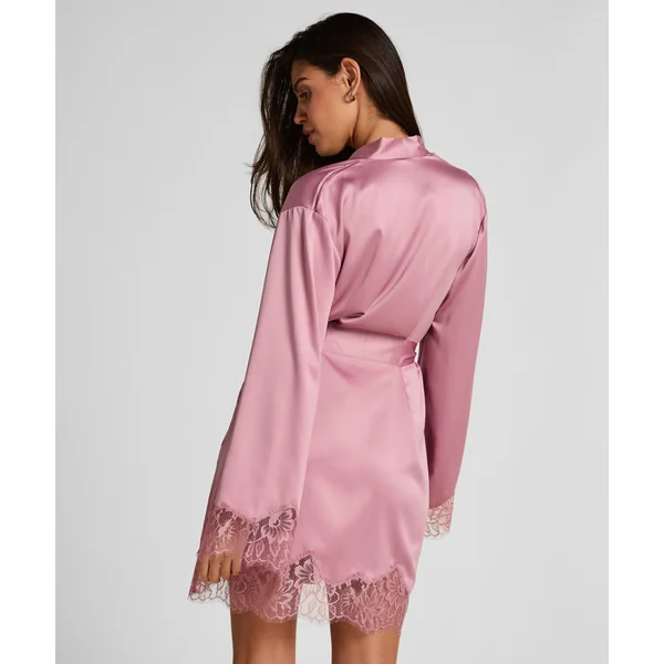 Kimono en satin Valerie - Rose
