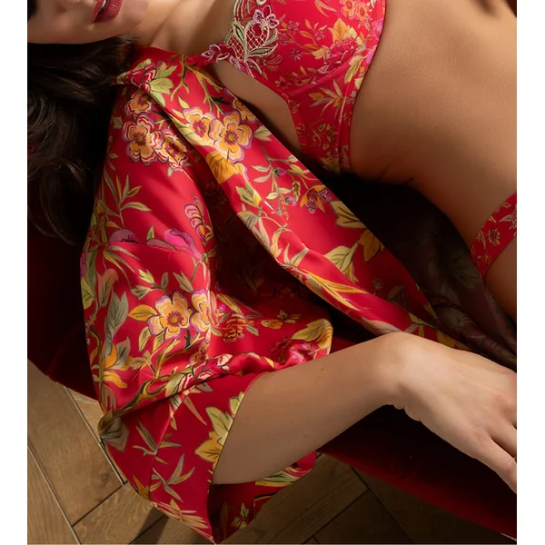 Kimono imprimé Forêt Rubis Santal Rouge