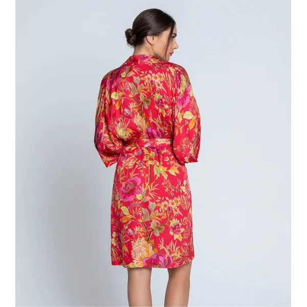 Kimono imprimé Forêt Rubis Santal Rouge