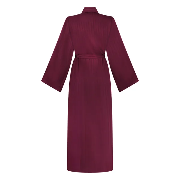Kimono à rayures en satin - Violet