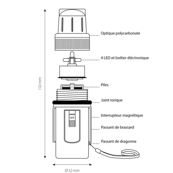 Lampe Flashlight à LED avec brassard