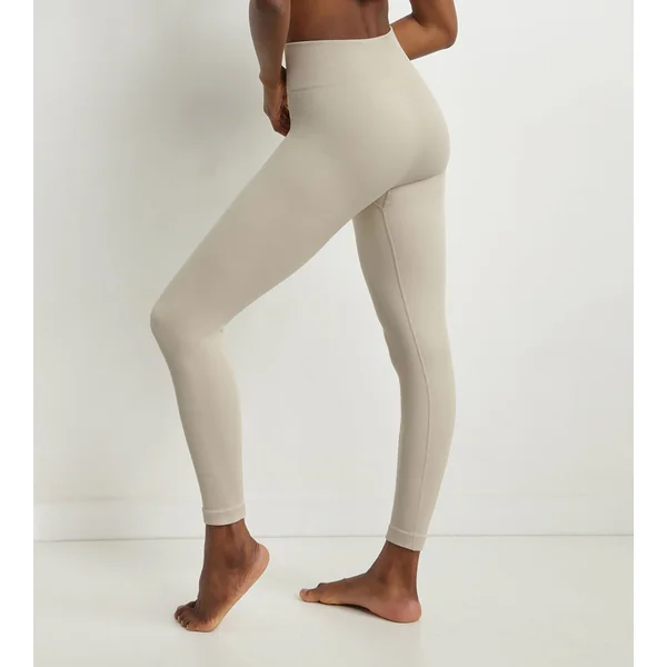 Legging femme Beige en maille côtelée Dim Comfywear