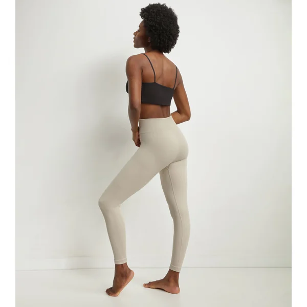 Legging femme Beige en maille côtelée Dim Comfywear