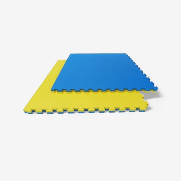 Lot de 10 tapis puzzles 100x100x2 cm combat Sportcom - bleu/jaune
