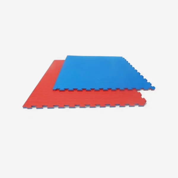 Lot de 10 tapis puzzles 100x100x2 cm combat Sportcom - bleu/rouge