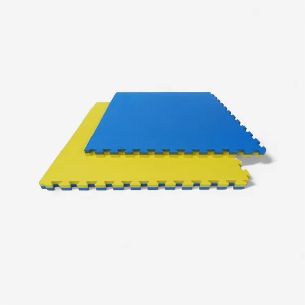 Lot de 10 tapis puzzles 100x100x4 cm combat Sportcom - bleu/jaune