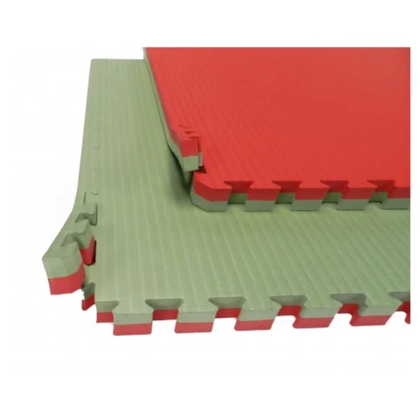 Lot de 10 tapis puzzles 100x100x5 cm combat Sportcom - vert/rouge