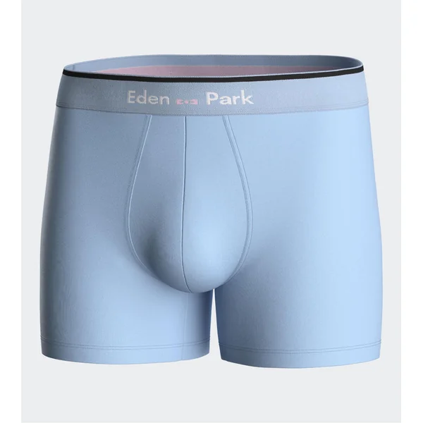 Lot de 2 boxers homme en coton à rayures + uni Bleu Ciel/Noir
