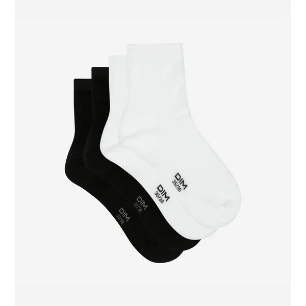 Lot de 2 paires de socquettes en coton blanches et noires