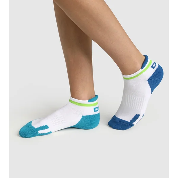 Lot de 2 paires de socquettes enfant rétro Bleu Vert Dim Sport